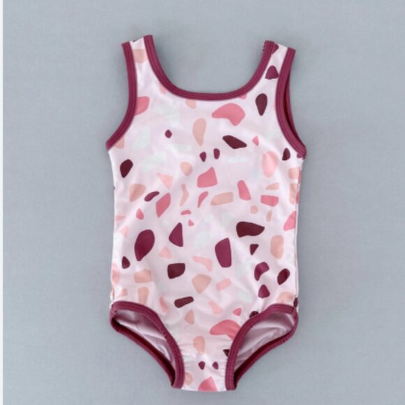 Taylor Joelle Rosie Beach Wear Terazzo Print Girls Swimsuit - Picture 2 of 6